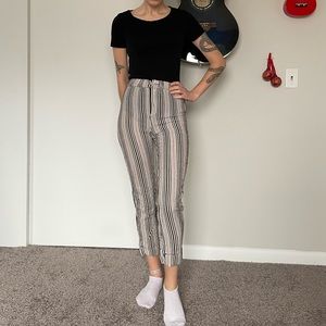 White and black striped Brandy Melville pants